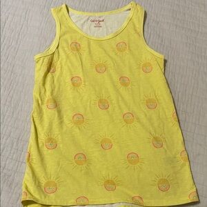 Cat & Jack Sunny Yellow Tank Top with Rainbow Suns Size Medium 7/8